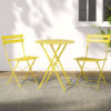 Gardeon 3Pc Outdoor Bistro Set Steel Table And Chairs Patio Furniture Yellow Product Image