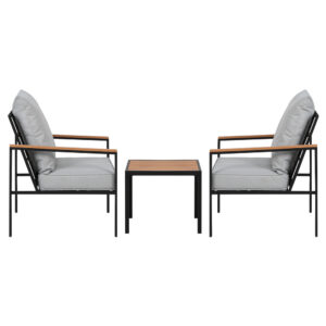 Gardeon 3Pc Outdoor Bistro Set | Black Lounge – Sumo Deals Gardeon 3Pc Outdoor Furniture Bistro Set Lounge Setting Chairs Table Patio Black Product Image