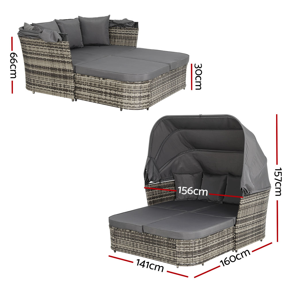 Gardeon Outdoor Wicker Sun Lounge Setting Day Bed – Sumo Deals Gardeon Outdoor Sun Lounge Setting Patio Furniture Wicker Sofa Garden Day Bed Product Image