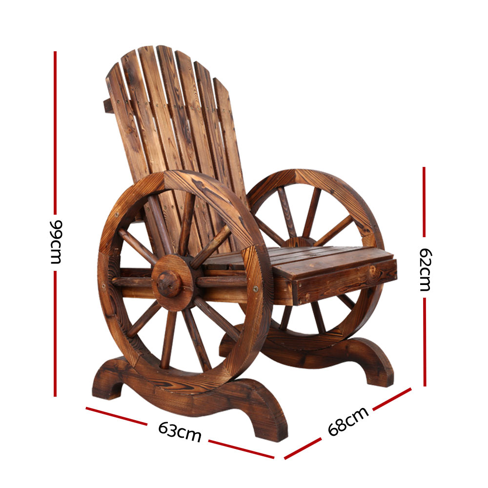 Gardeon Wooden Wagon Chair For Outdoor Spaces – Sumo Deals Wooden Wagon Chair