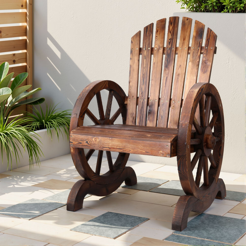 Gardeon Wooden Wagon Chair For Outdoor Spaces – Sumo Deals Wooden Wagon Chair