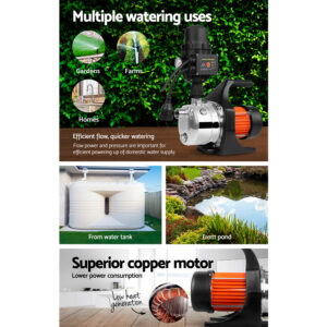 Giantz Garden Water Pump High Pressure 800W Max. Tank Rain Farm Irrigation House Black Product Image