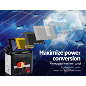 Giantz Fence Energiser 3Km Solar Powered Electric 400M Poly Tape Insulator Product Image