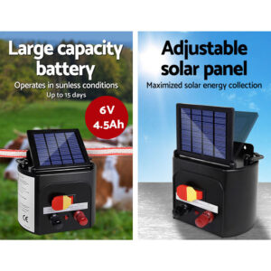 Giantz Fence Energiser 3Km Solar Powered Electric 400M Poly Tape Insulator Product Image