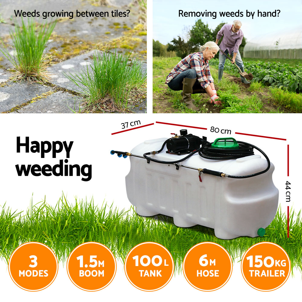 Giantz 100L Weed Sprayer Trailer With 1.5M Boom – Sumo Deals Giantz Weed Sprayer 100L Trailer 1.5M Boom Garden Spray Product Image