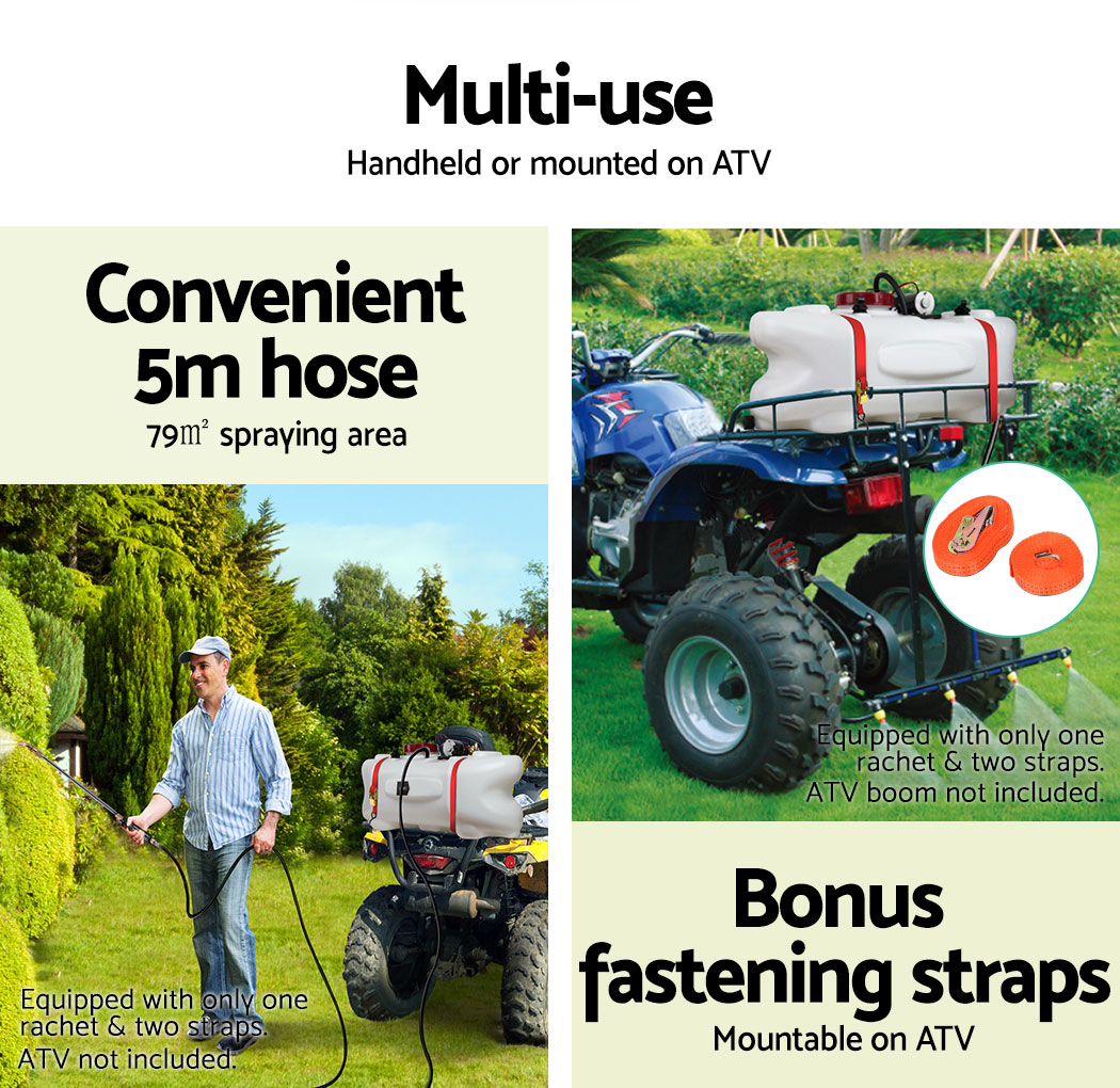 Giantz 100L Atv Weed Sprayer With 1.5M Boom – Sumo Deals Giantz Weed Sprayer 100L 1.5M Fixed Boom Garden Spray Product Image