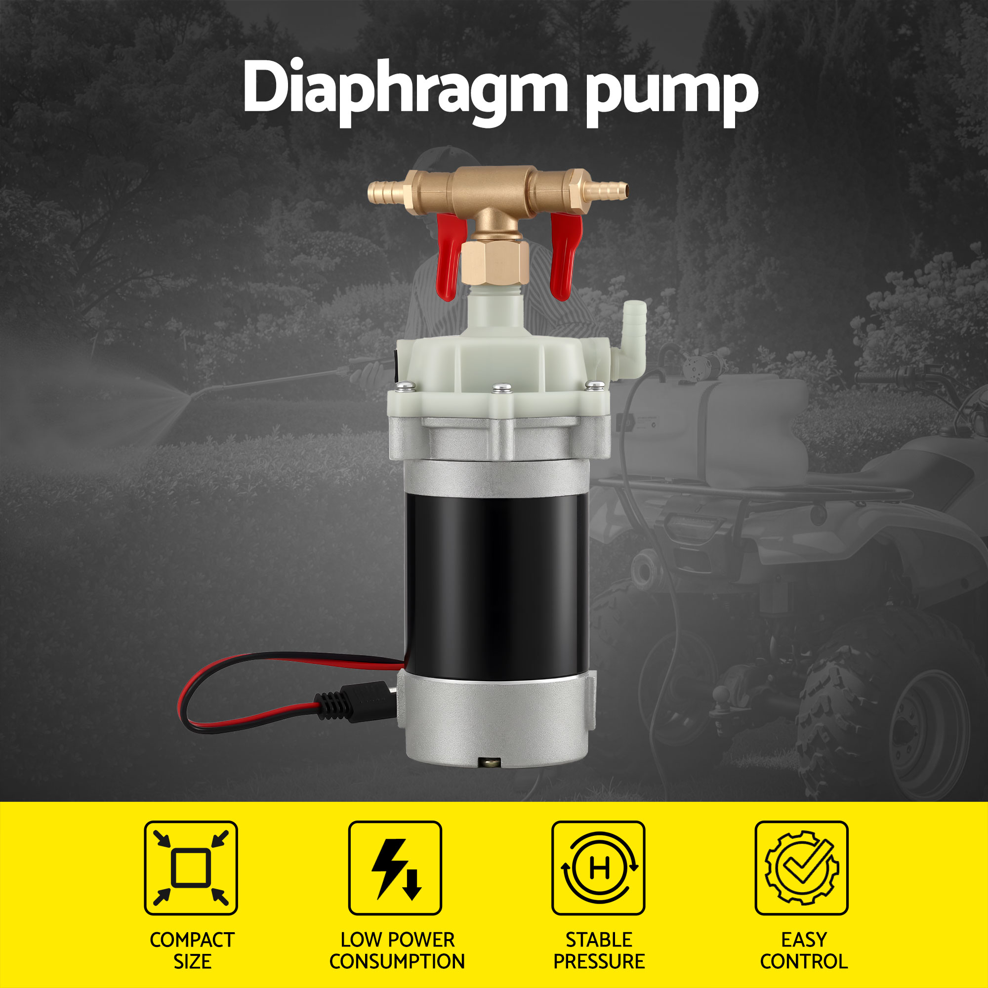 Giantz 12V Garden Pump Sprayer | 108Psi Diaphragm Pump – Sumo Deals Giantz Garden Pump Sprayer Pressure Sprayer Pump 12V Diaphragm Sprayer Pump Product Image