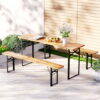 Gardeon 3 PCS Outdoor Furniture Dining Set Lounge Setting Patio Wooden Bench product image