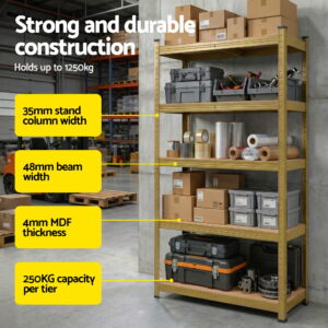 Giantz Garage Shelving 1.6X0.8M Warehouse Shelves Storage Rack Pallet Racking Yellow Product Image