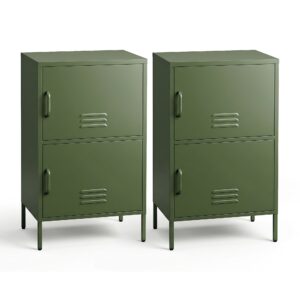Artiss 2x Buffet Sideboard Cabinet Storage Cupboard 2 Doors Metal Green DOUBLE product image