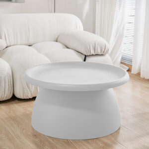 Artiss Coffee Table Round 71CM Plastic White product image