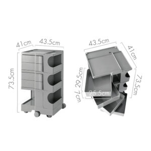 Artiss Boby Replica Storage Trolley 5-Tier Grey – Sumo Deals Artiss Storage Trolley Bedside Table 5 Tier Cart Boby Replica Grey Product Image