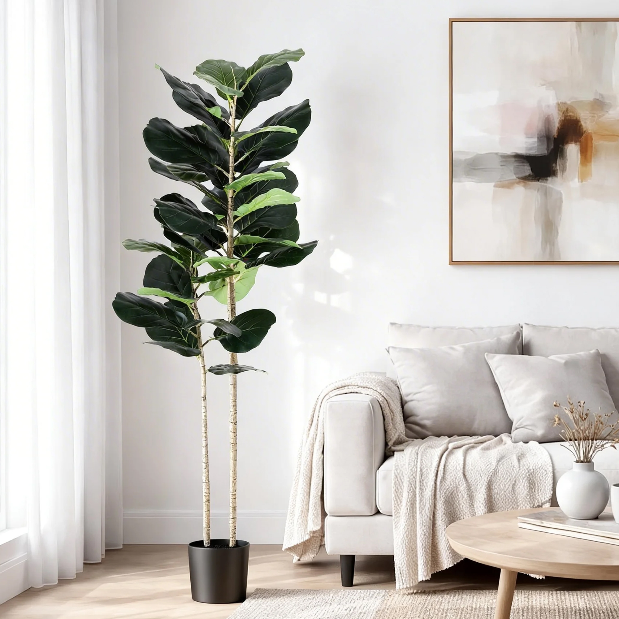 Artiss 1.5M Artificial Fiddle Leaf Tree For Indoor Decor – Sumo Deals Artiss 150Cm Artificial Fiddle Tree Faux Trees Indoor Decor Artificial Plants Lifelike Plant 1.5M Product Image