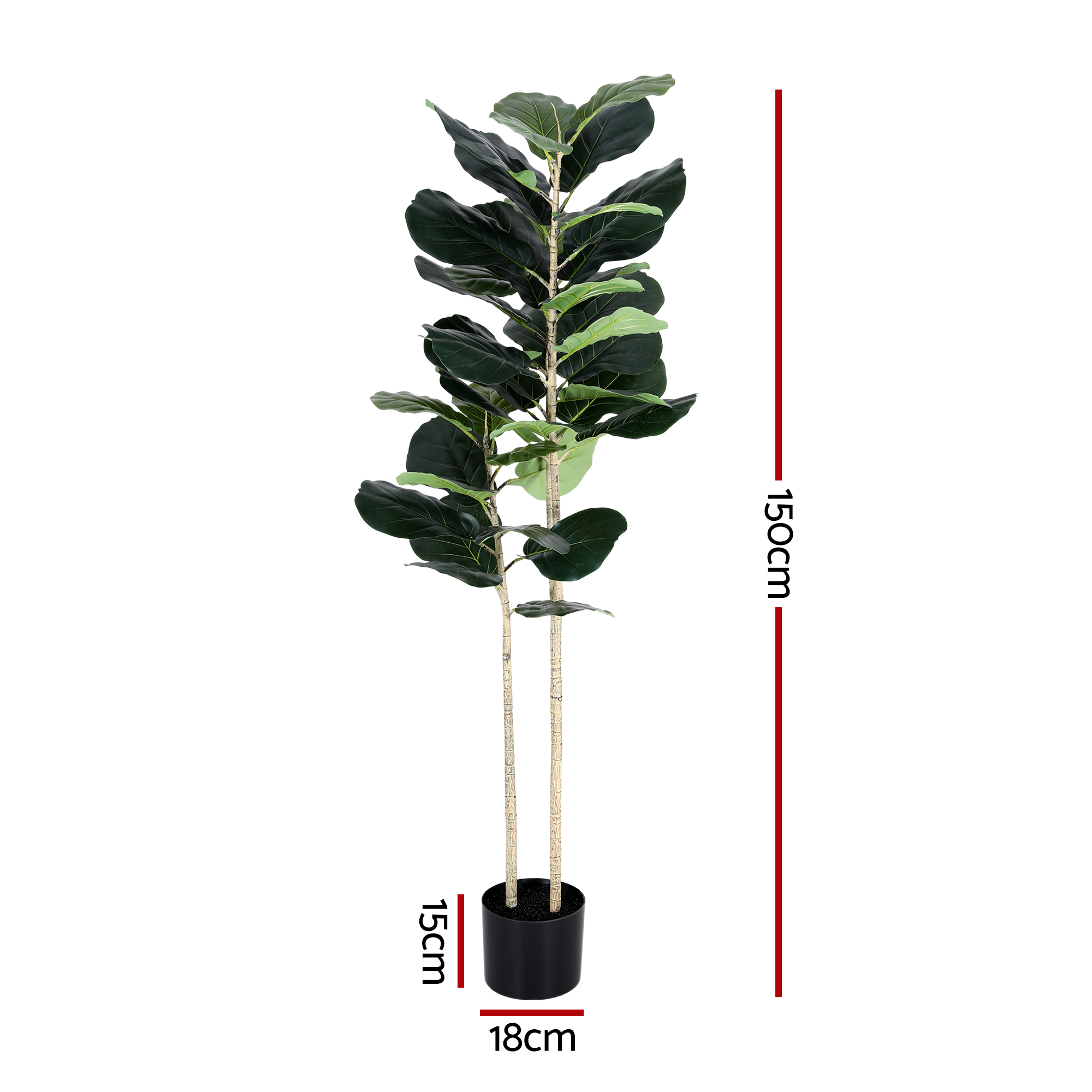 Artiss 1.5M Artificial Fiddle Leaf Tree For Indoor Decor – Sumo Deals Artiss 150Cm Artificial Fiddle Tree Faux Trees Indoor Decor Artificial Plants Lifelike Plant 1.5M Product Image