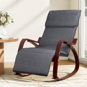 Artiss Rocking Armchair Footrest Nursing Charcoal Afton product image