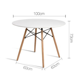 Artiss Round White Dining Table 100Cm – Sumo Deals Artiss Dining Table Round White 4 Seater 100Cm Product Image