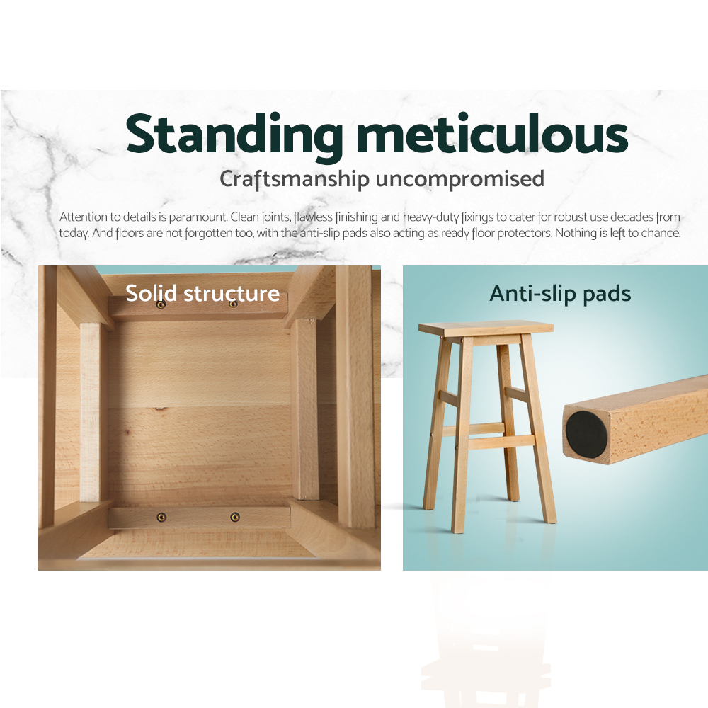 Artiss Bar Stools Wooden Kitchen Counter Chairs (Set Of 2) – Sumo Deals Artiss Bar Stools Kitchen Counter Stools Wooden Chairs Natural X2 Product Image