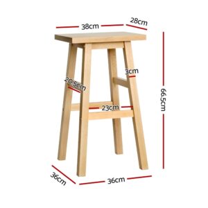 Artiss 4X Wooden Bar Stools | Kitchen &Amp; Cafe Seating – Sumo Deals Artiss 4X Bar Stools Kitchen Chairs Wooden Nature Product Image