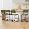 Artiss 4x Bar Stools Velvet Chairs Green product image