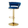 Artiss 2x Bar Stools Gas Lift Velvet Woven Backrest Navy product image