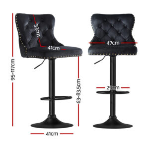 Artiss 2X Velvet Bar Stools | Adjustable Kitchen Counter – Sumo Deals Artiss 2X Velvet Bar Stool Adjustable Height Nailhead Trim Kitchen Counter Stool Product Image