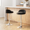 Artiss 2x Bar Stools PU Leather Gas Lift Black product image