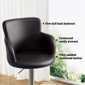 Artiss 4X Swivel Bar Stools | Adjustable Pu Leather Brown – Sumo Deals Artiss 4X Bar Stools Swivel Kitchen Chairs Gas Lift Adjustable Pu Leather Brown Product Image