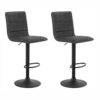 Artiss 2x Bar Stools Gas Lift Vintage Leather Grey product image
