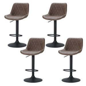 Artiss 4x Bar Stools Gas Lift Vintage Leather Brown product image
