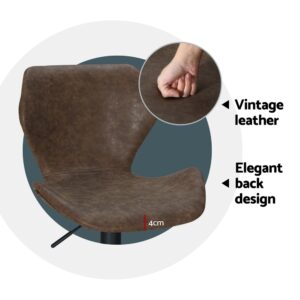 Artiss 4X Bar Stools Vintage Leather Gas Lift Brown Product Image