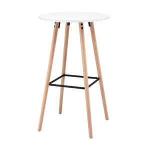Artiss Bar Table Round Counter Kitchen Dining Desk Pub 98Cm Height Wood White Product Image