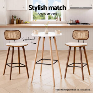 Artiss Bar Table Round Counter Kitchen Dining Desk Pub 98Cm Height Wood White Product Image