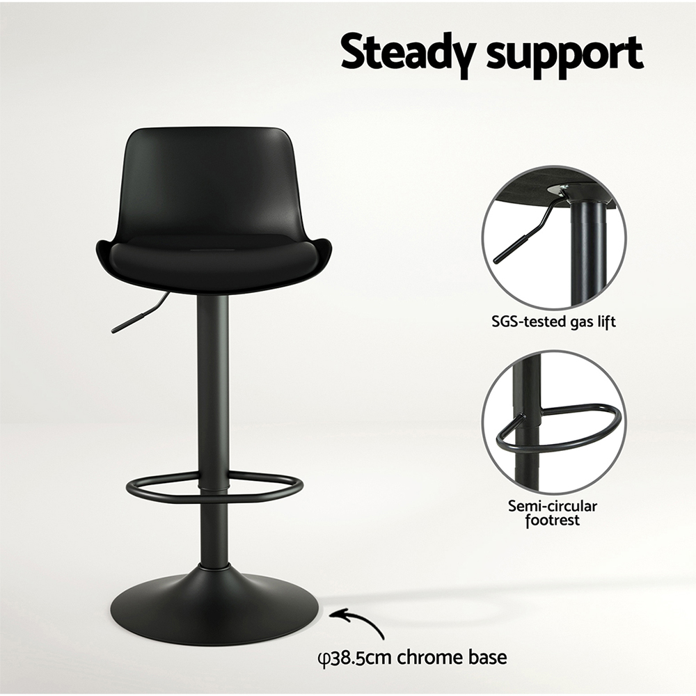 Artiss 2X Bar Stools | Padded Seat Gas Lift Black – Sumo Deals Artiss 2X Bar Stools Padded Seat Gas Lift Black Product Image