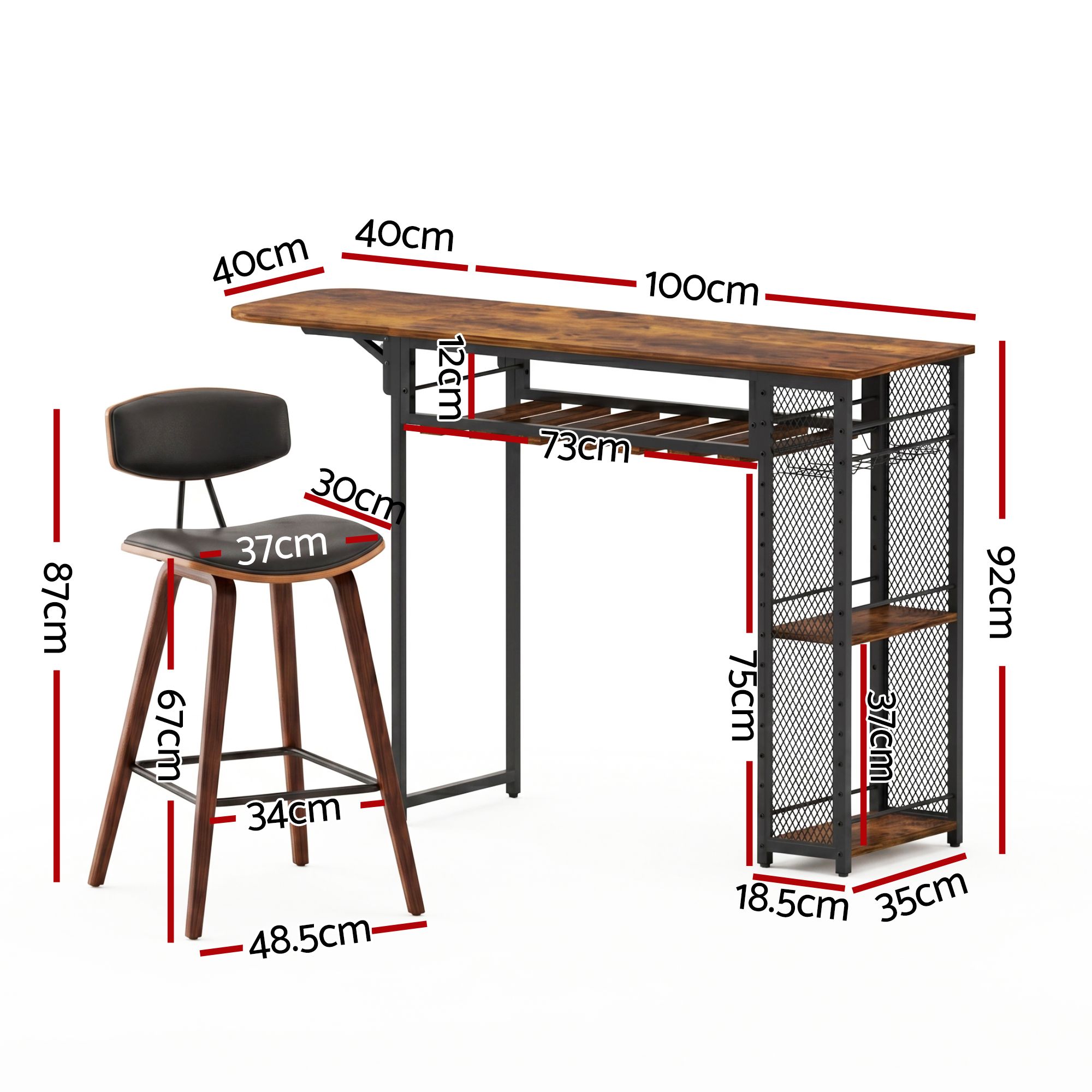 Artiss 3Pcs Bar Table &Amp; Stools Set | Solid Wood Dining – Sumo Deals Artiss 3Pcs Bar Table And Stools Set Dining Table Solid Wood Kitchen Chairs Cafe Pub Product Image