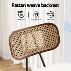 2X Artiss Bar Stools Kitchen Counter Rattan Chairs Pu Leather Padding Product Image