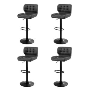 Artiss 4x Bar Stools Gas Lift Leather Padded Grey product image