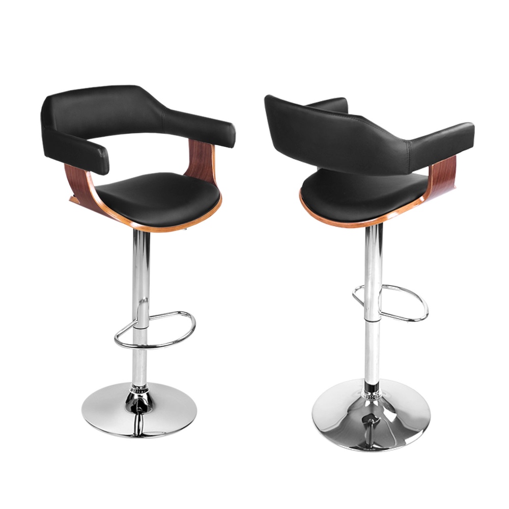 Artiss 4X Bar Stools Gas Lift Leather Armrest Black – Sumo Deals Artiss 4X Bar Stools Gas Lift Leather W/Armrest Black Product Image