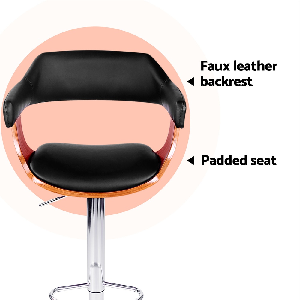 Artiss 4X Bar Stools Gas Lift Leather Armrest Black – Sumo Deals Artiss 4X Bar Stools Gas Lift Leather W/Armrest Black Product Image