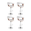 4X Artiss Bar Stools Gas Lift Leather White – Sumo Deals 4X Artiss Bar Stools Gas Lift Leather With Armrest White Product Image