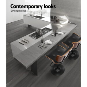 Artiss Bar Stools Gas Lift Leather All Black Product Image