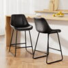 Artiss Bar Stools Kitchen Counter Barstools Leather Metal Chairs Black x2 product image