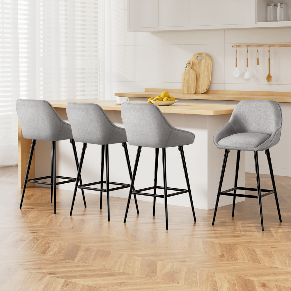 Artiss 4X Bar Stools | Upholstered Kitchen Dining Seats – Sumo Deals Artiss 4X Bar Stools Upholstered Stool Counter Seat Kitchen Dining Chairs Product Image