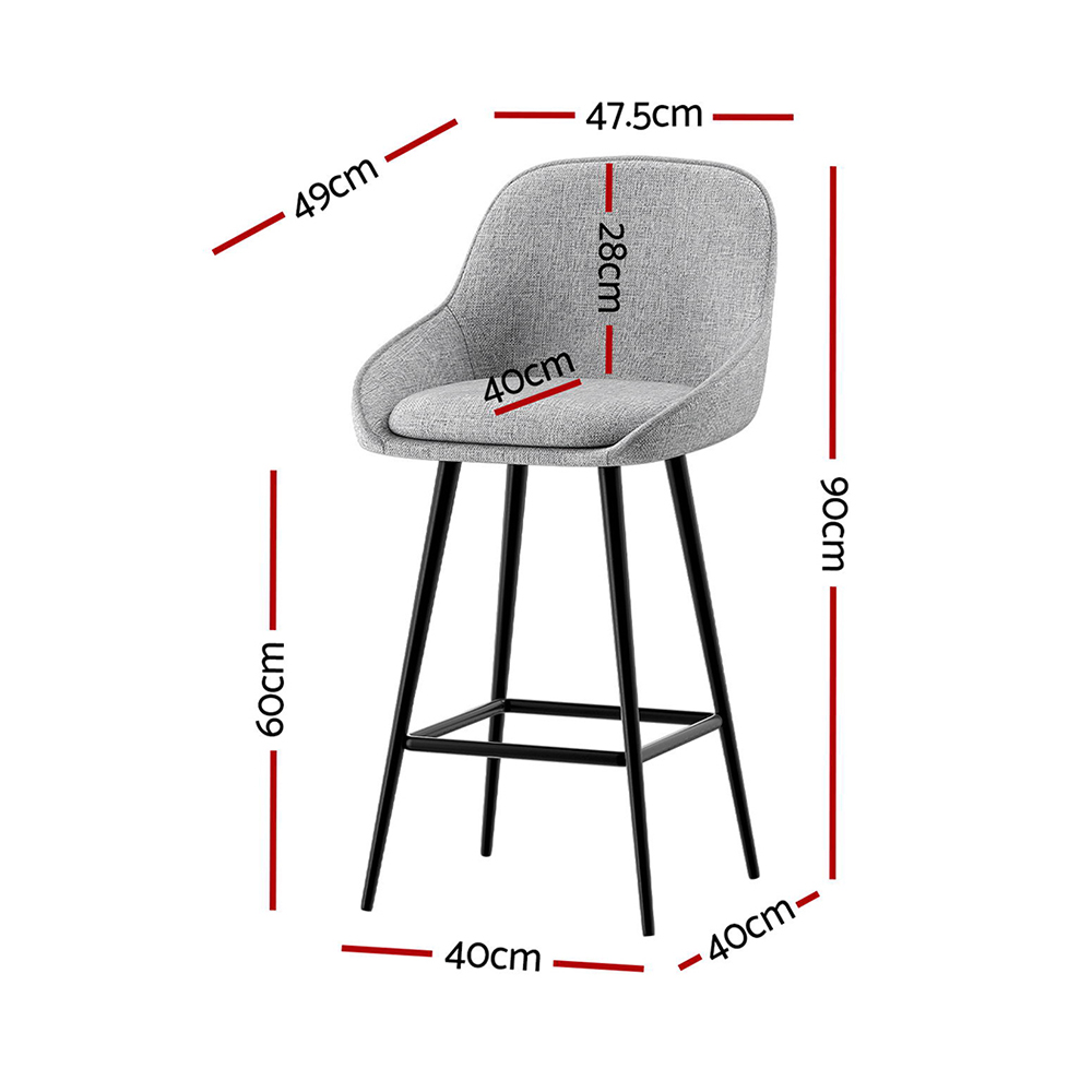Artiss 4X Bar Stools | Upholstered Kitchen Dining Seats – Sumo Deals Artiss 4X Bar Stools Upholstered Stool Counter Seat Kitchen Dining Chairs Product Image