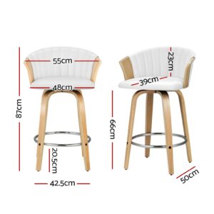 Artiss 4X Swivel Bar Stools | Leather &Amp; Wood Design – Sumo Deals Artiss 4X Bar Stools Swivel Leather Chairs Wooden Product Image