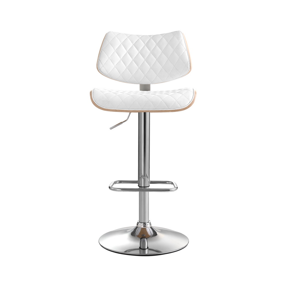 Artiss Bar Stools | Gas Lift, Wooden &Amp; Leather, White – Sumo Deals Artiss Bar Stools Kitchen Dining Chairs Gas Lift Stool Wooden Leather White Product Image