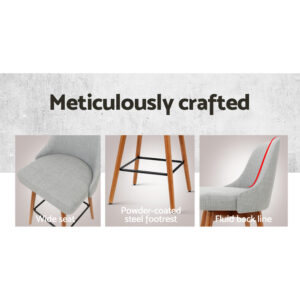Artiss 2X Bar Stools Swivel Seat Wooden Grey Product Image