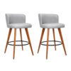 Artiss 2X Bar Stools Linen Padded Wooden Grey Product Image