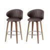 2x Artiss Bar Stools Dining Chairs Contoured Leather Wood Stool product image