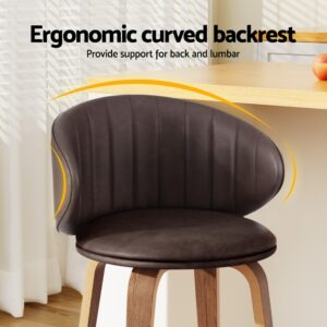 2X Artiss Bar Stools | Contoured Leather &Amp; Wood – Sumo Deals 2X Artiss Bar Stools Dining Chairs Contoured Leather Wood Stool Product Image