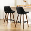 Artiss 2x Bar Stools PU Seat Wooden product image